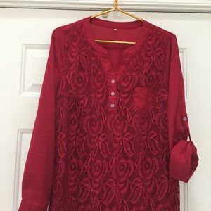 Candy Apple Red Holiday Blouse